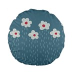 Cloudy Sky With Rain And Flowers Standard 15  Premium Round Cushions Back