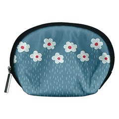 Cloudy Sky With Rain And Flowers Accessory Pouches (medium) 