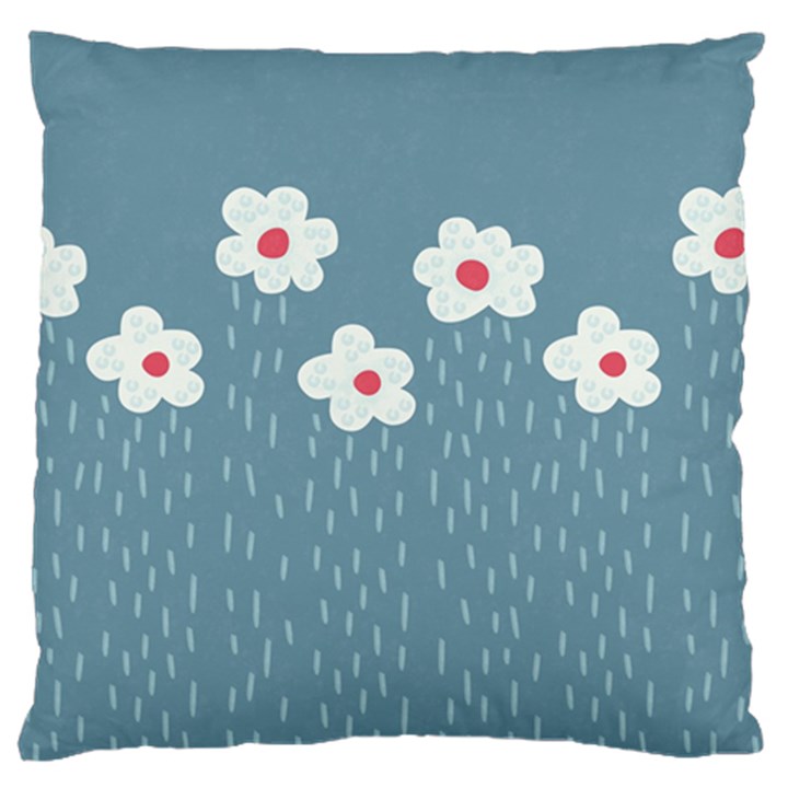 Cloudy Sky With Rain And Flowers Standard Flano Cushion Case (One Side)