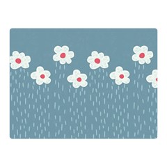 Cloudy Sky With Rain And Flowers Double Sided Flano Blanket (mini)  by CreaturesStore