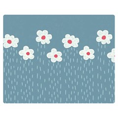 Cloudy Sky With Rain And Flowers Double Sided Flano Blanket (medium)  by CreaturesStore