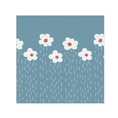 Cloudy Sky With Rain And Flowers Small Satin Scarf (square) by CreaturesStore