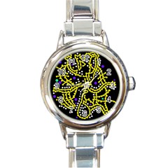 Yellow Fantasy Round Italian Charm Watch by Valentinaart