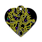 Yellow fantasy Dog Tag Heart (One Side) Front