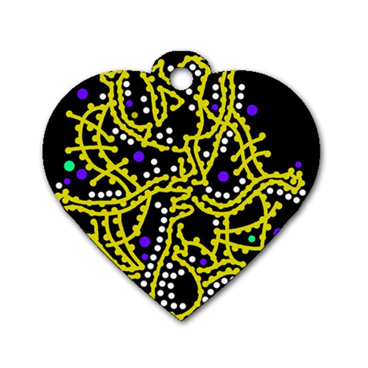 Yellow fantasy Dog Tag Heart (One Side)