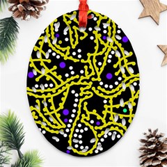 Yellow Fantasy Ornament (oval Filigree)  by Valentinaart