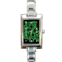 Green Fantasy Rectangle Italian Charm Watch by Valentinaart