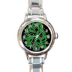 Green Fantasy Round Italian Charm Watch by Valentinaart