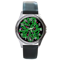 Green Fantasy Round Metal Watch by Valentinaart