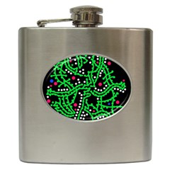 Green Fantasy Hip Flask (6 Oz) by Valentinaart