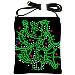 Green Fantasy Shoulder Sling Bags by Valentinaart