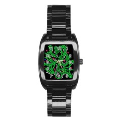 Green Fantasy Stainless Steel Barrel Watch by Valentinaart