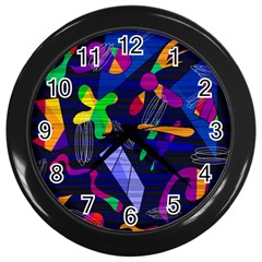 Colorful Dream Wall Clocks (black) by Valentinaart