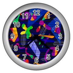 Colorful Dream Wall Clocks (silver)  by Valentinaart