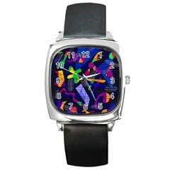 Colorful Dream Square Metal Watch by Valentinaart