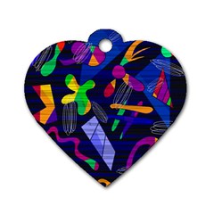 Colorful Dream Dog Tag Heart (one Side) by Valentinaart