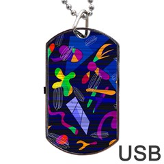 Colorful Dream Dog Tag Usb Flash (two Sides)  by Valentinaart