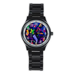 Colorful Dream Stainless Steel Round Watch by Valentinaart