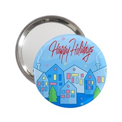 Xmas Landscape - Happy Holidays 2 25  Handbag Mirrors by Valentinaart