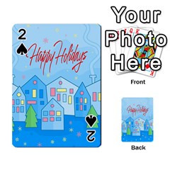 Xmas Landscape - Happy Holidays Playing Cards 54 Designs  by Valentinaart