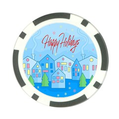 Xmas Landscape - Happy Holidays Poker Chip Card Guards (10 Pack)  by Valentinaart