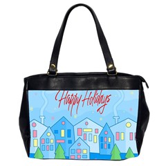 Xmas Landscape - Happy Holidays Office Handbags (2 Sides)  by Valentinaart