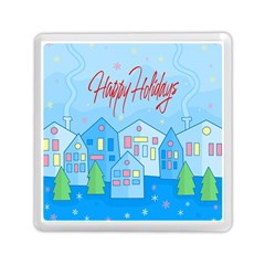 Xmas Landscape - Happy Holidays Memory Card Reader (square)  by Valentinaart