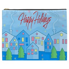 Xmas Landscape - Happy Holidays Cosmetic Bag (xxxl)  by Valentinaart