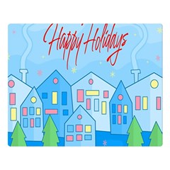 Xmas Landscape - Happy Holidays Double Sided Flano Blanket (large)  by Valentinaart