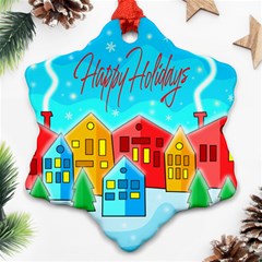 Christmas Magical Landscape  Ornament (snowflake)  by Valentinaart