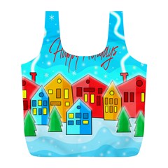 Christmas Magical Landscape  Full Print Recycle Bags (l)  by Valentinaart