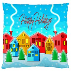 Christmas Magical Landscape  Large Flano Cushion Case (one Side) by Valentinaart