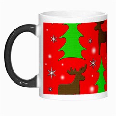 Reindeer And Xmas Trees Pattern Morph Mugs by Valentinaart