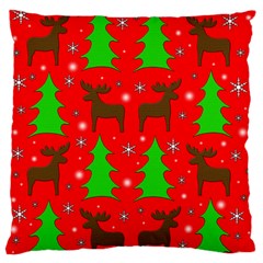 Reindeer And Xmas Trees Pattern Standard Flano Cushion Case (two Sides) by Valentinaart