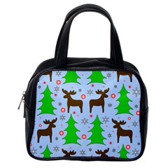 Reindeer and Xmas trees  Classic Handbags (One Side)