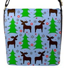 Reindeer and Xmas trees  Flap Messenger Bag (S)