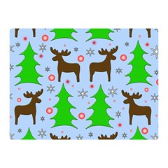 Reindeer and Xmas trees  Double Sided Flano Blanket (Mini) 