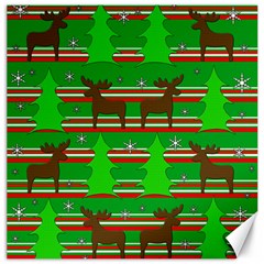 Christmas Trees And Reindeer Pattern Canvas 20  X 20   by Valentinaart