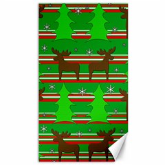 Christmas Trees And Reindeer Pattern Canvas 40  X 72   by Valentinaart