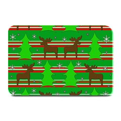 Christmas Trees And Reindeer Pattern Plate Mats by Valentinaart