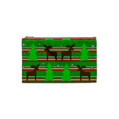 Christmas Trees And Reindeer Pattern Cosmetic Bag (small)  by Valentinaart