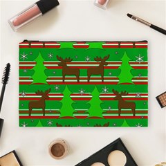 Christmas Trees And Reindeer Pattern Cosmetic Bag (large)  by Valentinaart