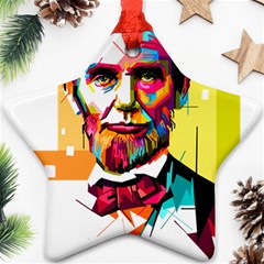 Abraham Lincoln Star Ornament (two Sides)  by bhazkaragriz