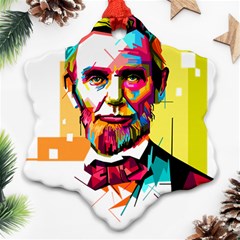 Abraham Lincoln Ornament (snowflake)  by bhazkaragriz