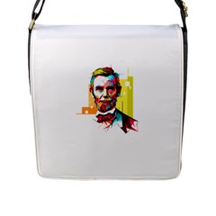 Abraham Lincoln Flap Messenger Bag (l)  by bhazkaragriz