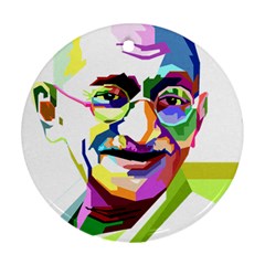 Ghandi Round Ornament (two Sides)  by bhazkaragriz