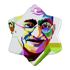 Ghandi Snowflake Ornament (2-side) by bhazkaragriz