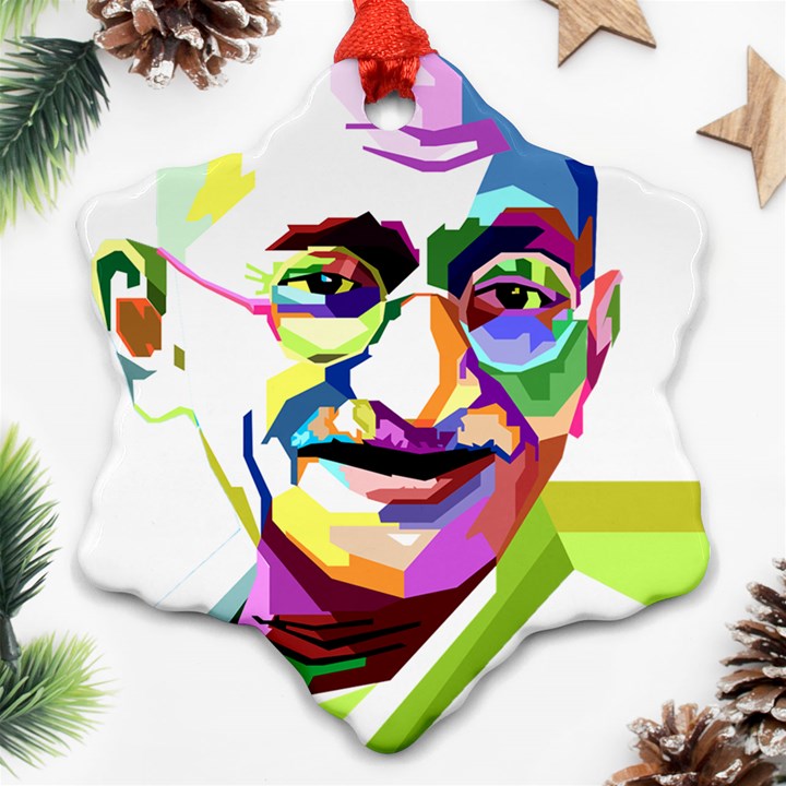 Ghandi Snowflake Ornament (2-Side)