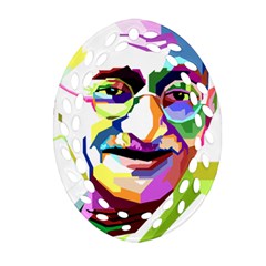 Ghandi Oval Filigree Ornament (2-side)  by bhazkaragriz