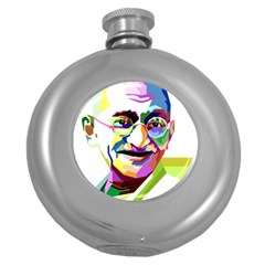 Ghandi Round Hip Flask (5 Oz) by bhazkaragriz